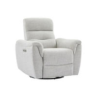 ELEKTRISCHER Relax-Sessel aus hellgrauem Strukturstoff BREVIO - Hellgrau, Textil (91/101/90cm) - Vente-Unique