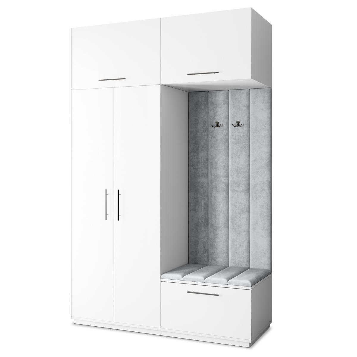 GARDEROBENSCHRANK REMA 150/240/60 cm Modern Weiß - Weiß, Holzwerkstoff (150/240/60cm) - MASSENO