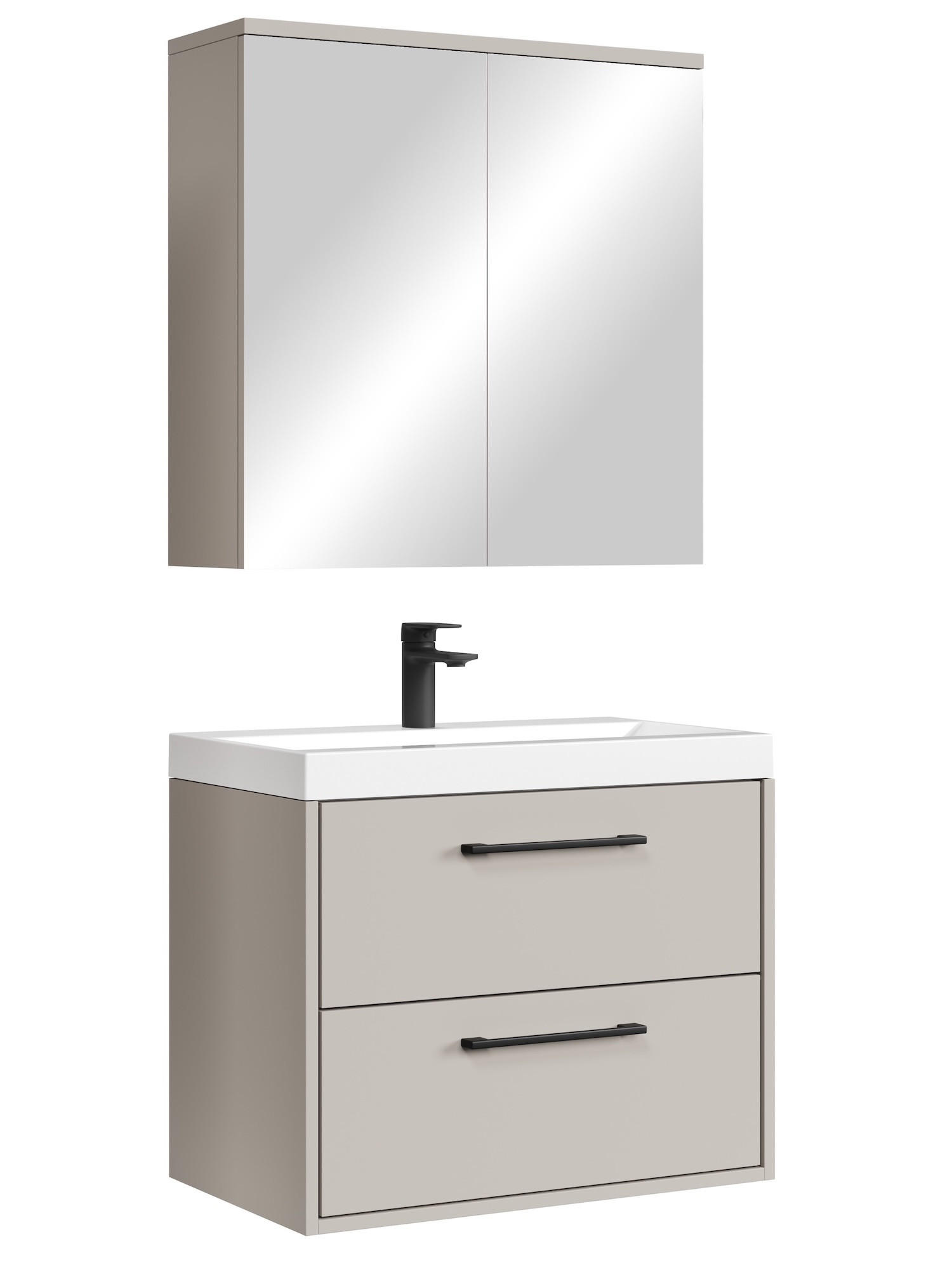 BADMÖBEL-SET Florence 3 Teile Cashmere - 60 x 35 x 51 cm - Kaschmir, Holz (60/53/35cm) - Badplaats