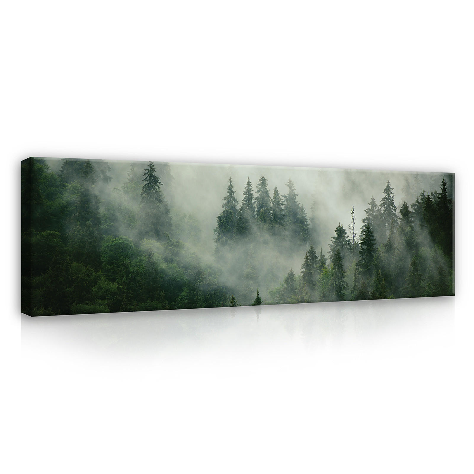 BILDER Wald Nebel Modern Wohnzimmer Schlafzimmer 145x45 - Multicolor, Holzwerkstoff (145/45cm) - Wallarena