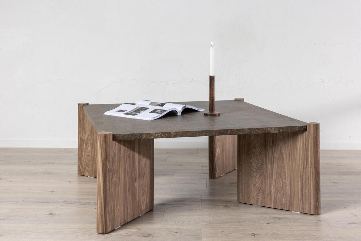 COUCHTISCH ROGALAND Braun 100x100x40 cm - Braun, Holzwerkstoff (100/100/40cm) - FURNLUX