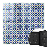 SCHLÜSSELBOX Schwarz 30x30 cm- Türöffnung nach rechts - Geometrische Abstraktion - Blau, Metall (30/30/5cm) - TULUP