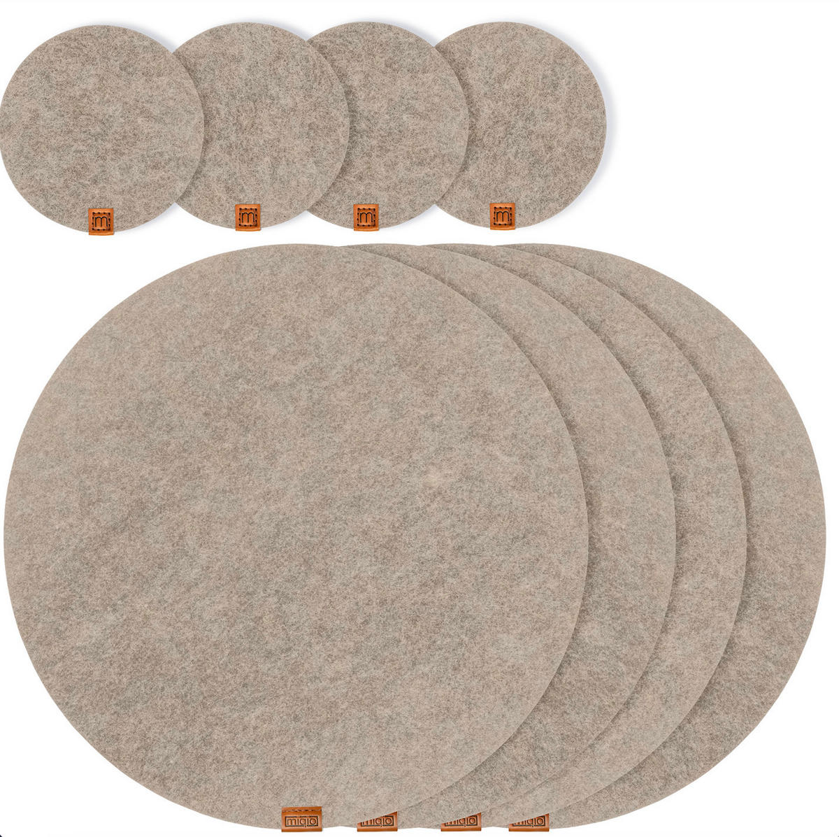 TISCHSETS Glasuntersetzer 12er-Set - Beige, Textil (37/37/3cm) - Miqio Design