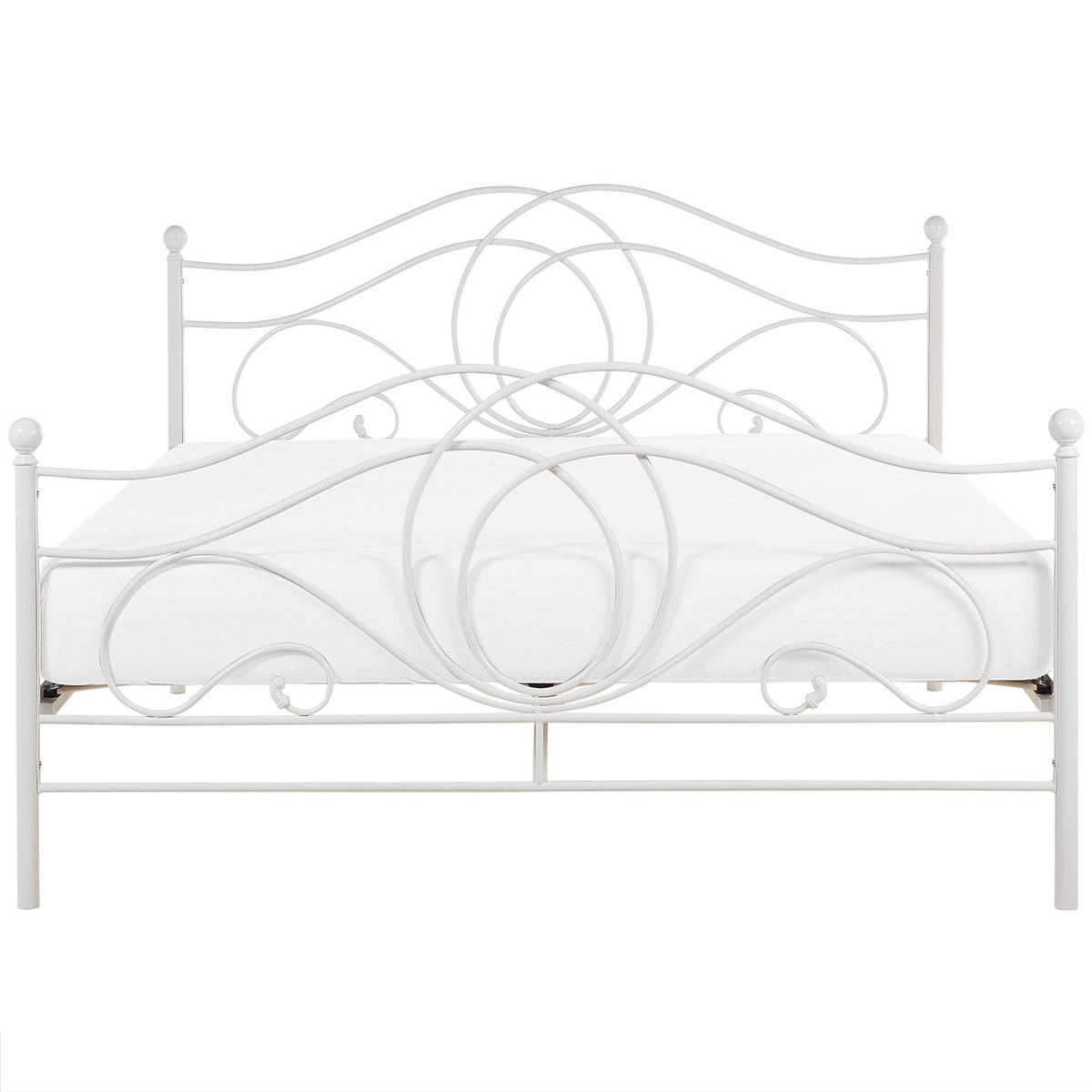 METALLBETT 160/200 cm Weiß Lyra - Weiß, Metall (160/200cm) - Beliani