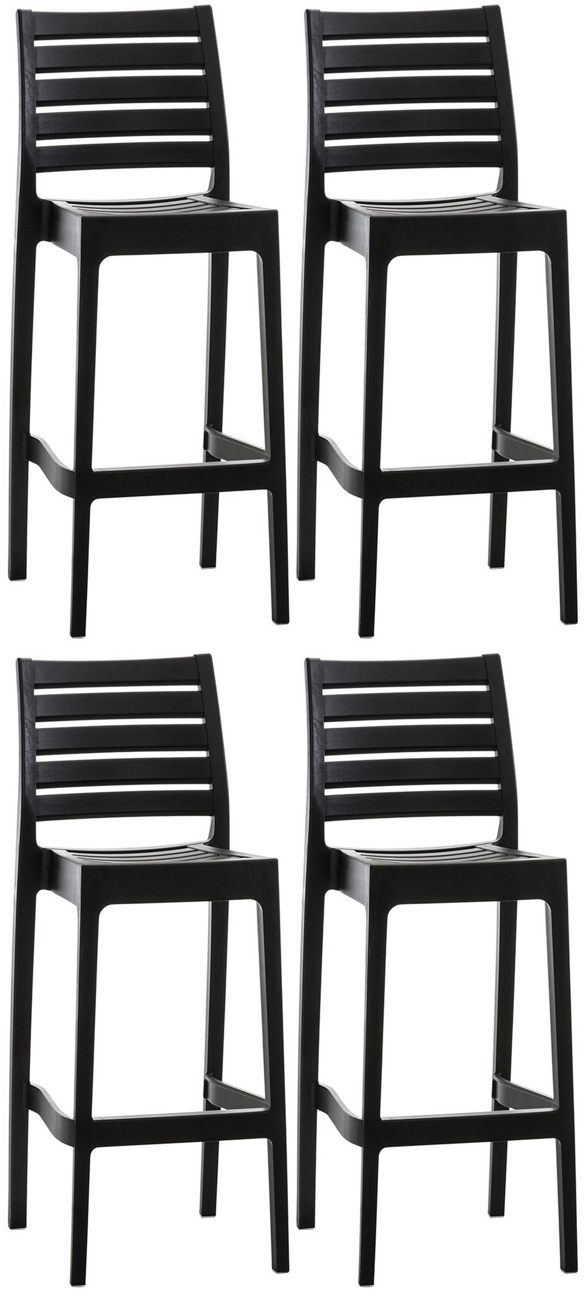 BARHOCKER 4er Set Argon schwarz - Schwarz, Kunststoff/Textil (45/105/51cm) - TPFLiving