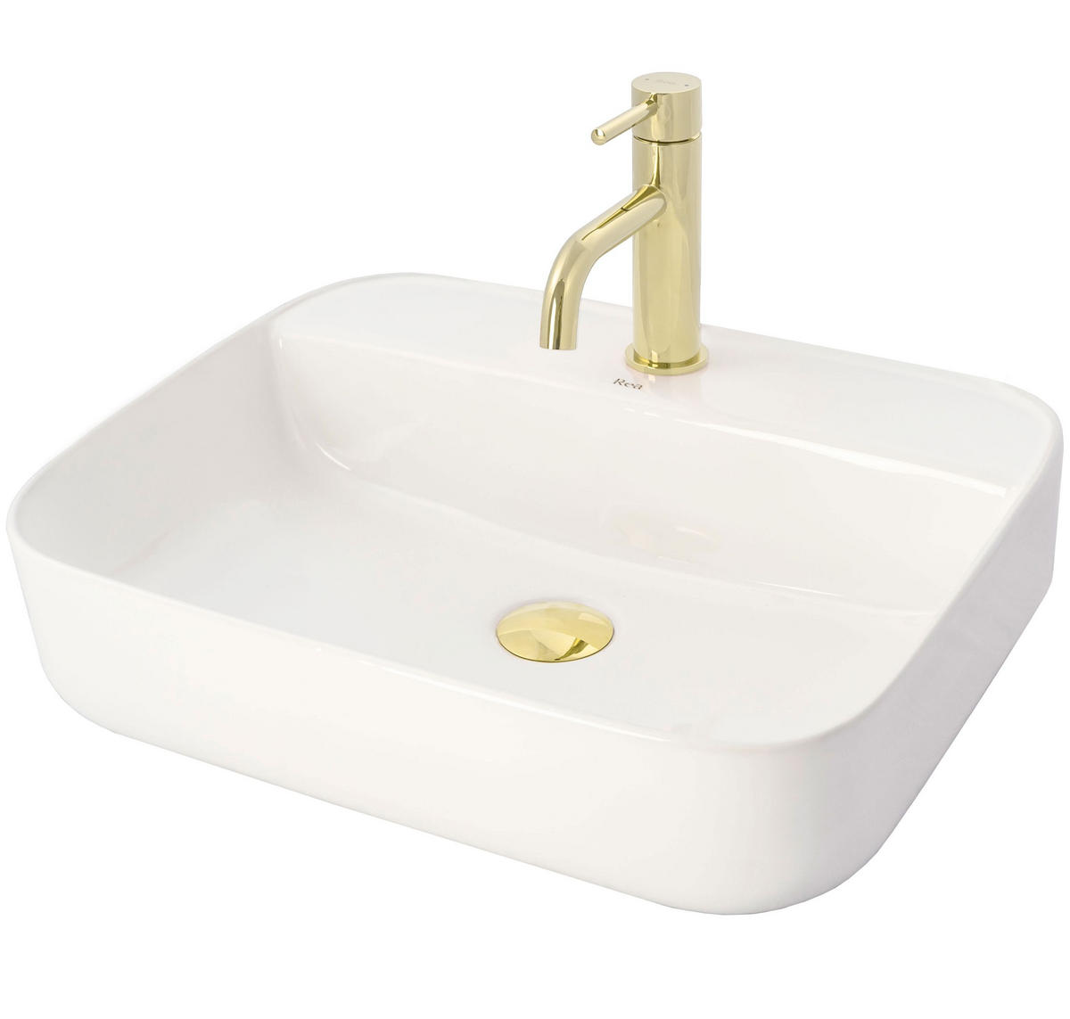 WASCHBECKENARMATUR Rea Lungo L. Gold Light Gold Low - Goldfarben, Metall (5/16.5/15cm) - REA