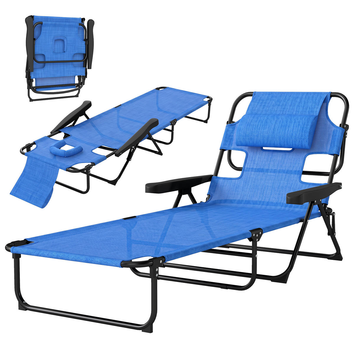 GARTENLIEGE Blau 1 Stück - Blau, Naturmaterialien (72/31/194cm) - GiPP