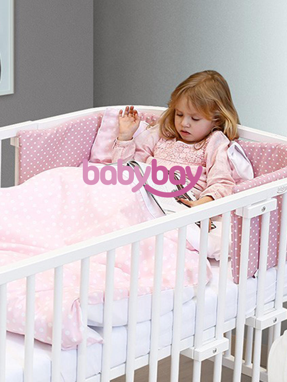 BABYBAY Kinderbettt in weiß