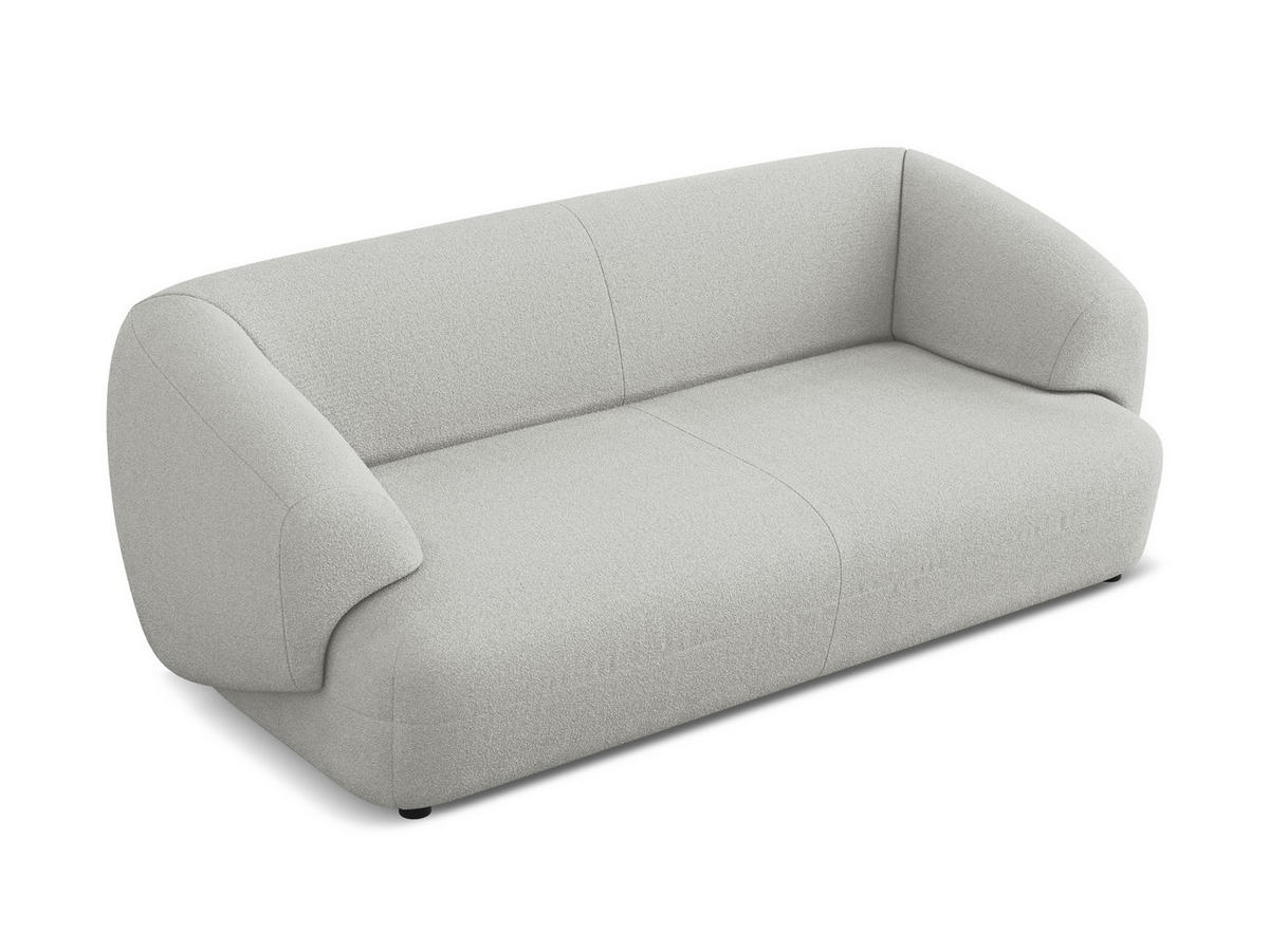 3-SITZER SOFA Bouclé Stoff Grau - Hellgrau/Schwarz, Kunststoff/Textil (212/81/98cm) - Makamii