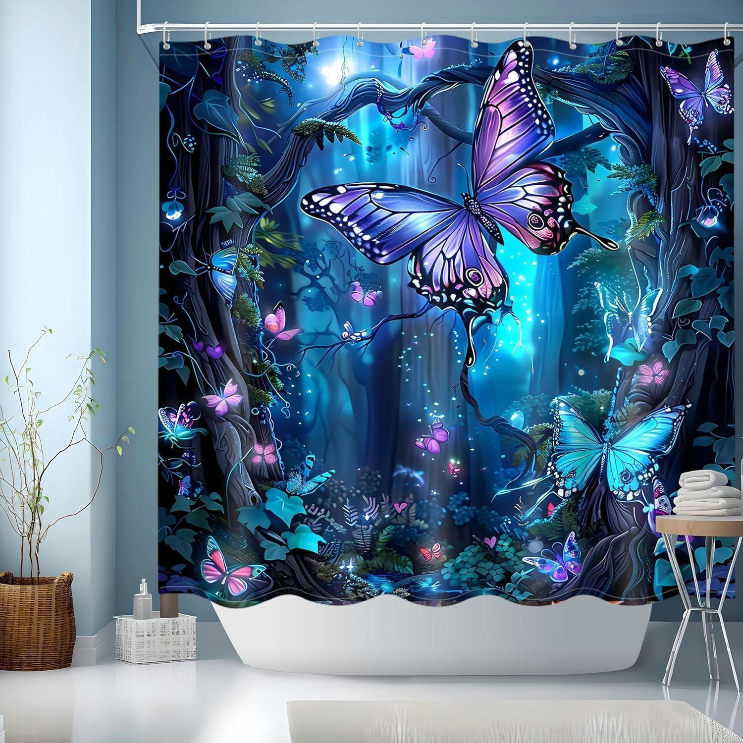 DUSCHVORHANG 180 x 180 cm mit 12 Haken - Multicolor, Textil (180/180cm)