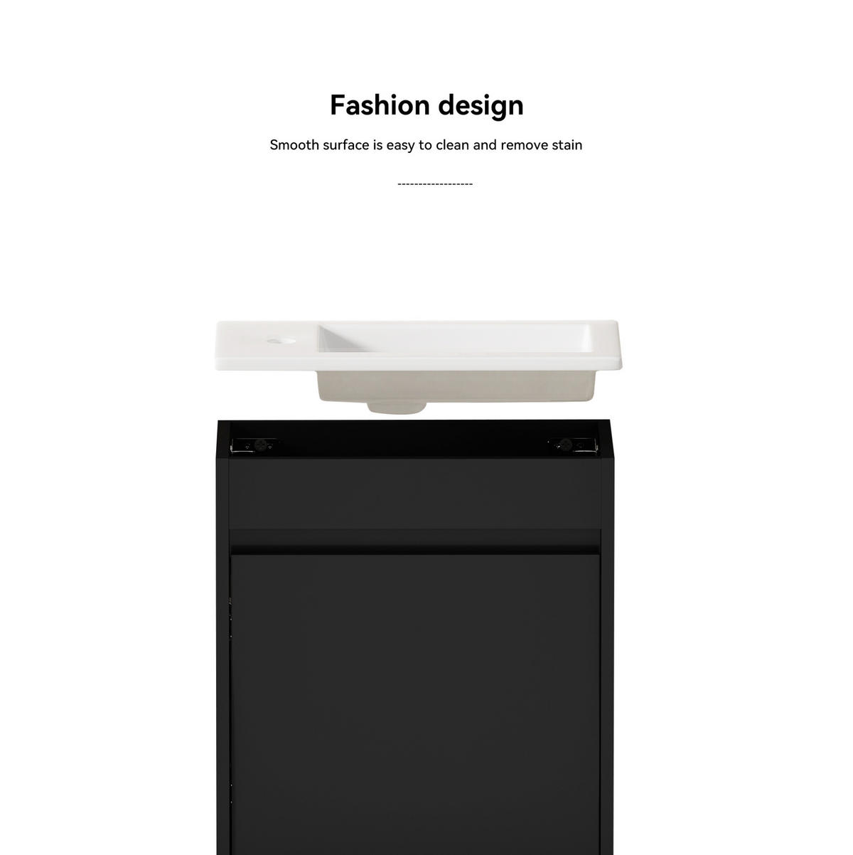 BADSCHRANK mit Soft-Close-Tür 46 cm Schwarz - Schwarz, Holzwerkstoff (26/51.5/46cm) - Beauniv