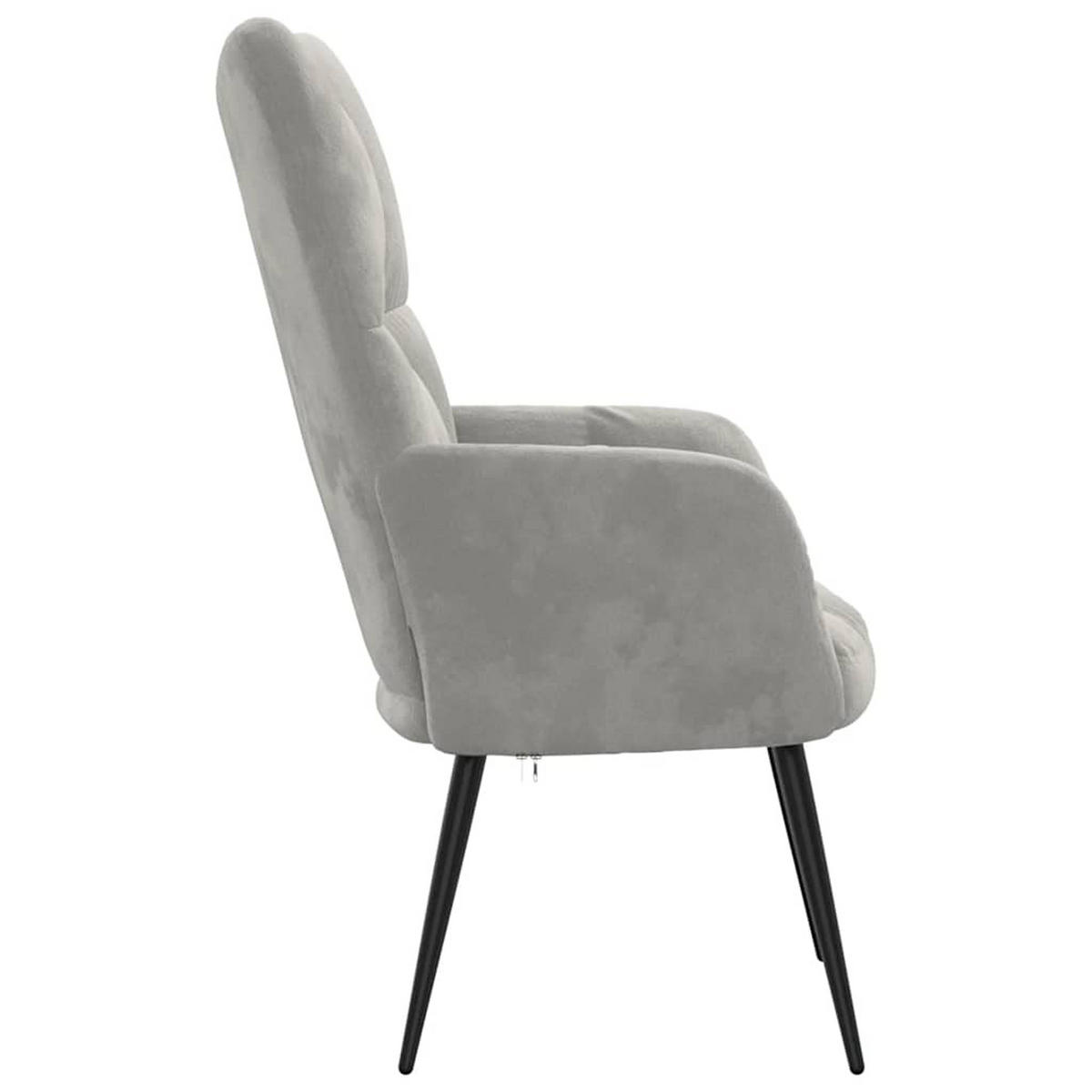 SESSEL mit Holzbeine 61/70/96,5 cm aus Samt Hellgrau - Hellgrau/Braun, Holz/Textil (61/96.5/70cm) - vidaXL