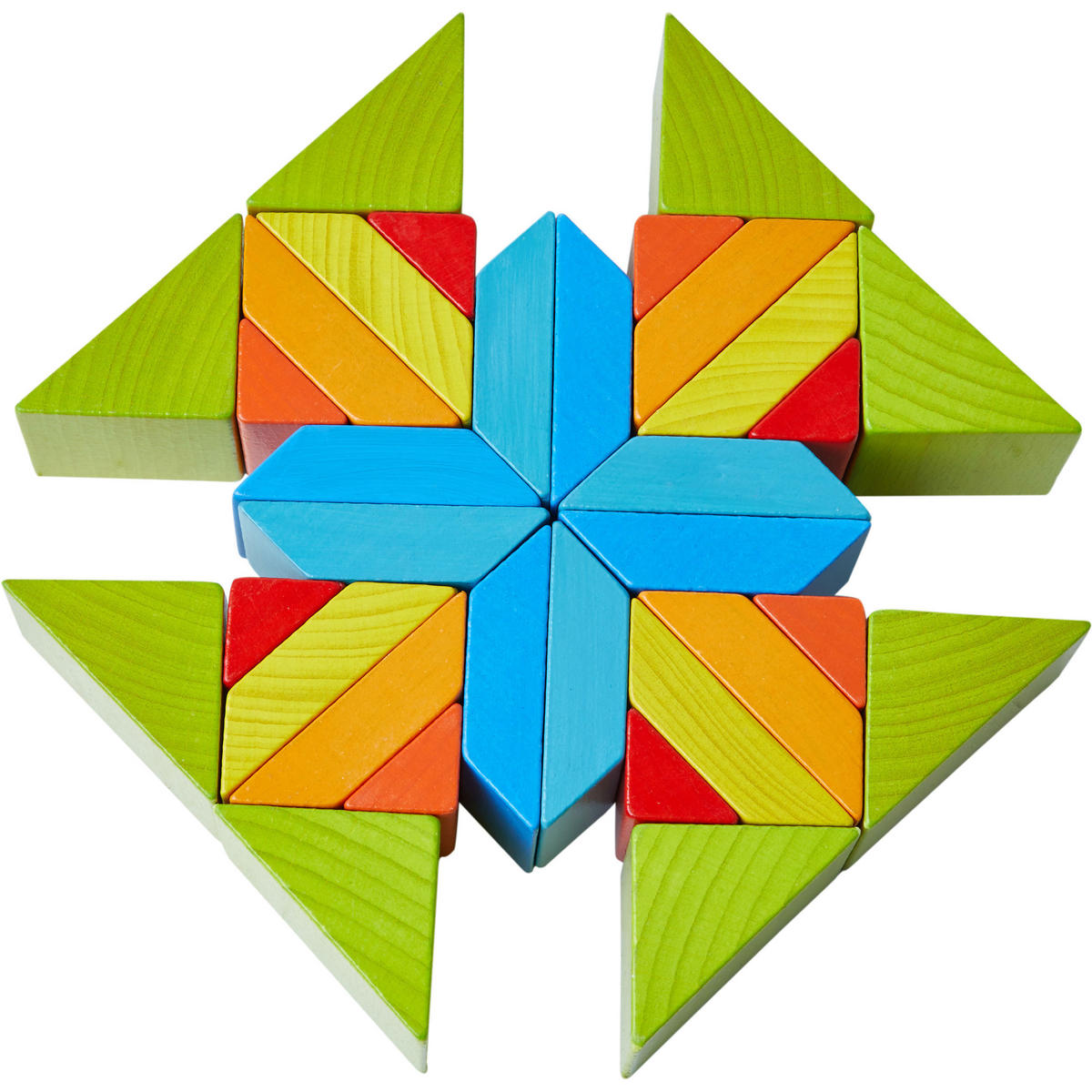 3D-LEGESPIEL Würfelmosaik, Buche - Multicolor, Naturmaterialien (22.3/7/51.2cm) - Haba