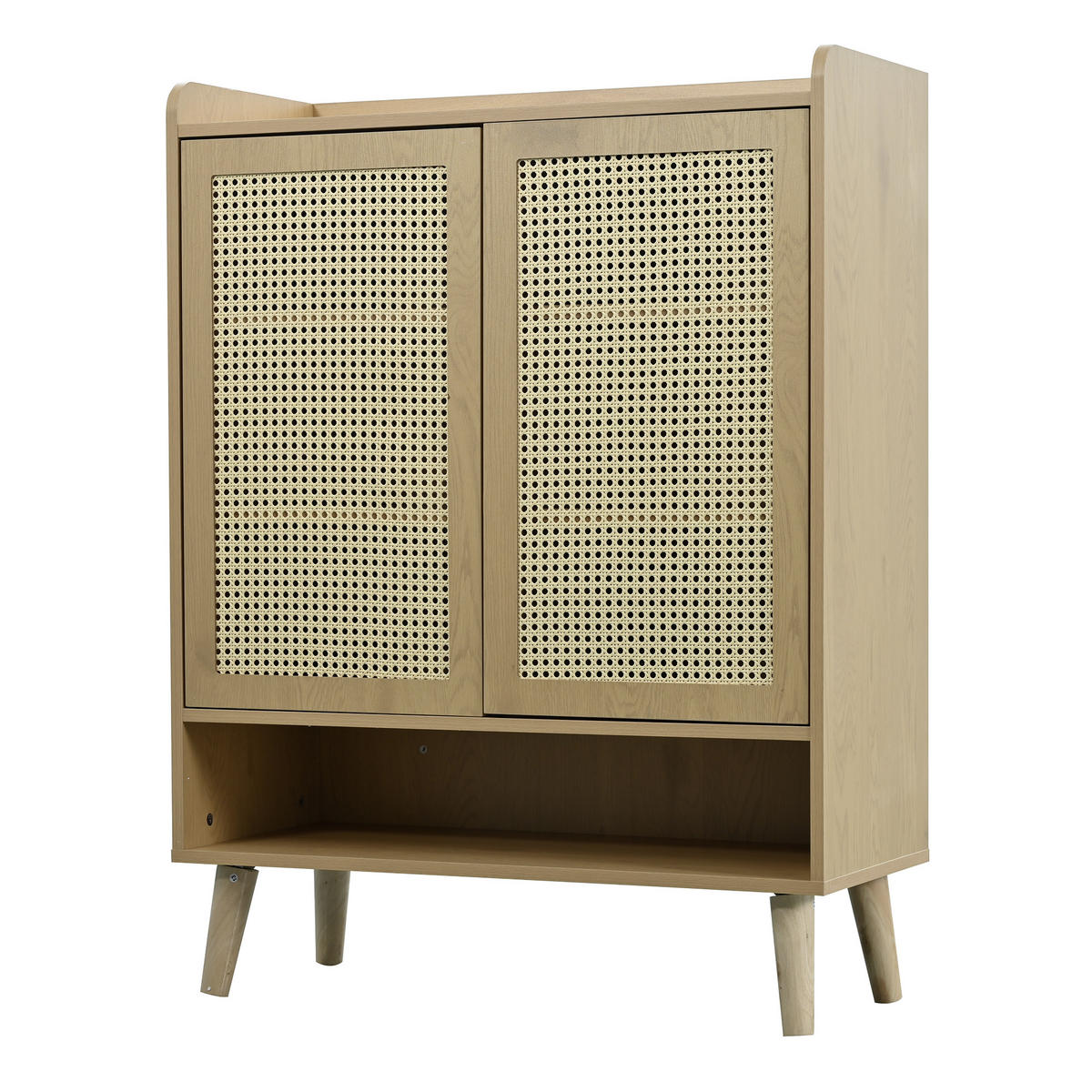 SCHUHSCHRANK aus Spanplatte 80x105x35cm in Eichefarben mit Push-to-Open - Eichefarben, Holzwerkstoff (80/105/35cm) - Modfu