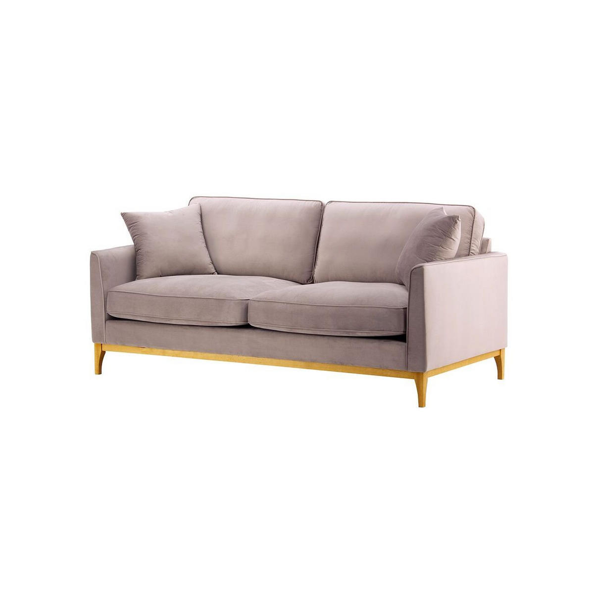 DREISITZER-SOFA Linara-Velluto 14 - Lila, Holz/Textil (201/91/95cm)