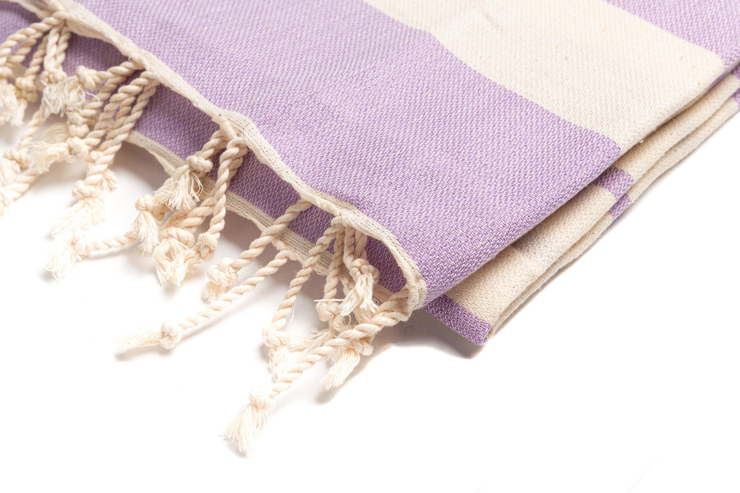 SAUNATUCH Strandtuch Hamamtuch Lila Gestreift für Babys geeignet 100%Baumwolle - Lila, Textil (100/180cm) - Villa Möbel