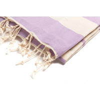 SAUNATUCH Strandtuch Hamamtuch Lila Gestreift für Babys geeignet 100%Baumwolle - Lila, Textil (100/180cm) - Villa Möbel