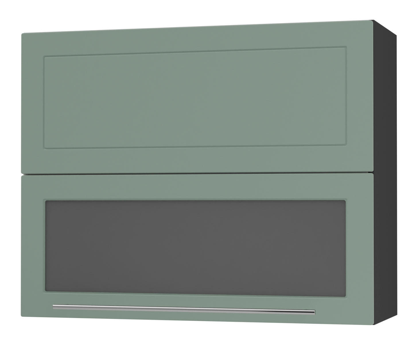 KÜCHENHÄNGESCHRANK Kvantum W8BS/90 Mint Matt / Schwarz Matt 90 / 32,5 / 72cm - Schwarz/Mintgrün, Holz/Holzwerkstoff (90/72/32.5cm) - Feldmann-Wohnen