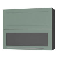 KÜCHENHÄNGESCHRANK Kvantum W8BS/90 Mint Matt / Schwarz Matt 90 / 32,5 / 72cm - Schwarz/Mintgrün, Holz/Holzwerkstoff (90/72/32.5cm) - Feldmann-Wohnen