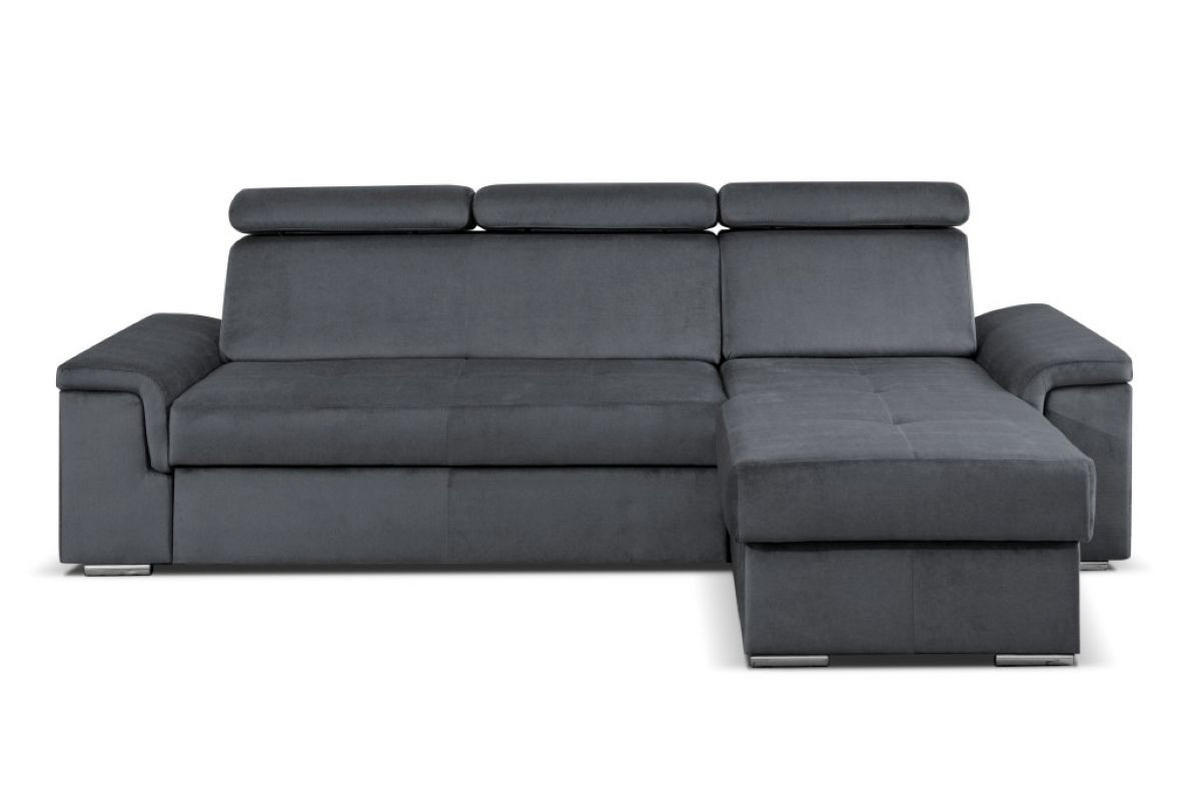 ECKSOFA Monaco L-Form mit Schlaffunktion und Bettkasten 245 cm, dunkelgrau - Dunkelgrau, Holz/Kunststoff (245/163cm) - Margaret Hadas24