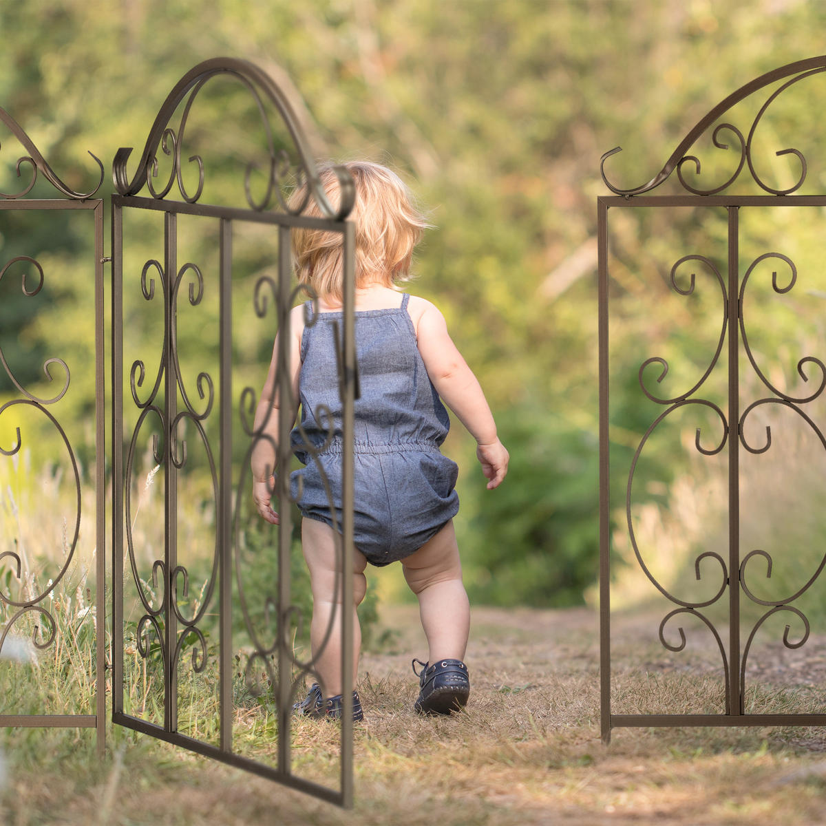 3-TLG.GARTENTOR - Dunkelbraun, Metall (185/98.5cm) - Relaxdays