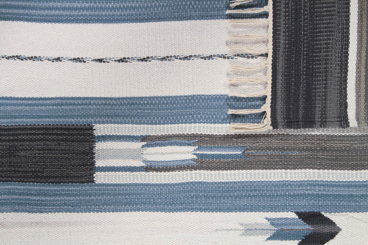 TEPPICH handgewebt Kelim RIDA Blau 140 x 200 cm - Blau, Naturmaterialien (140/200cm) - Novatrend