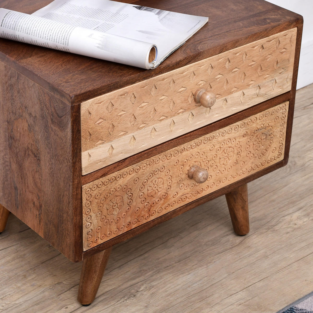 NACHTTISCH Rechteckig Braun 50 x 40 x 45 cm - Braun, Holz (50/45/40cm) - Nordlys