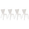 BESUCHERSTUHL 4er Set Holz Weiß - Weiß, Holz/Metall (45/85/49cm) - CLP