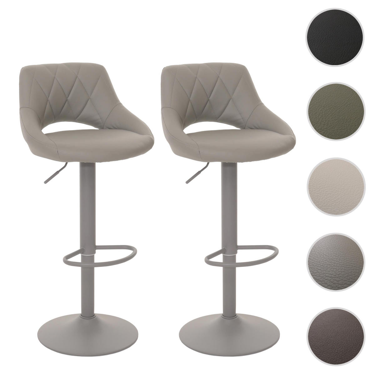 BARHOCKER Grau 2er-Set - Grau, Textil (47/107/44cm) - MCW