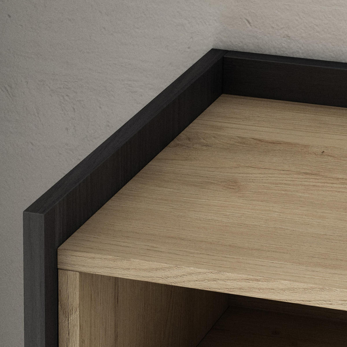 TV-SCHRANK, Lowboard, Eiche Schwarz, 310/37/50cm - Eichefarben, Holzwerkstoff (310/50/37cm) - Skraut Home