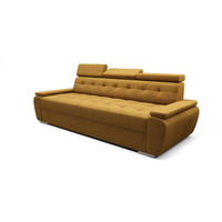 SCHLAFSOFA KONGO 01, Sofa mit Schlaffunktion, Farbe: Gelb, Velourstoff - Gelb, Textil (230/90/95cm) - O-Sofa