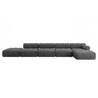 ECKSOFA modulares Sofa Lizur-L3 - 475x160x70 cm Dunkelgrau Velours - Dunkelgrau, Holzwerkstoff/Textil (475/160cm) - ALTDECOR