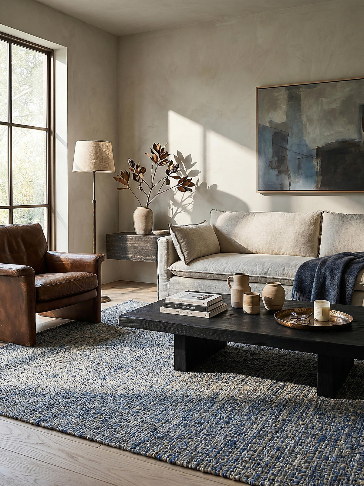 WOLLTEPPICH OTLEY, einfarbig, Blau, 160 x 230 cm - Blau, Textil (230/160cm) - KADIMA DESIGN