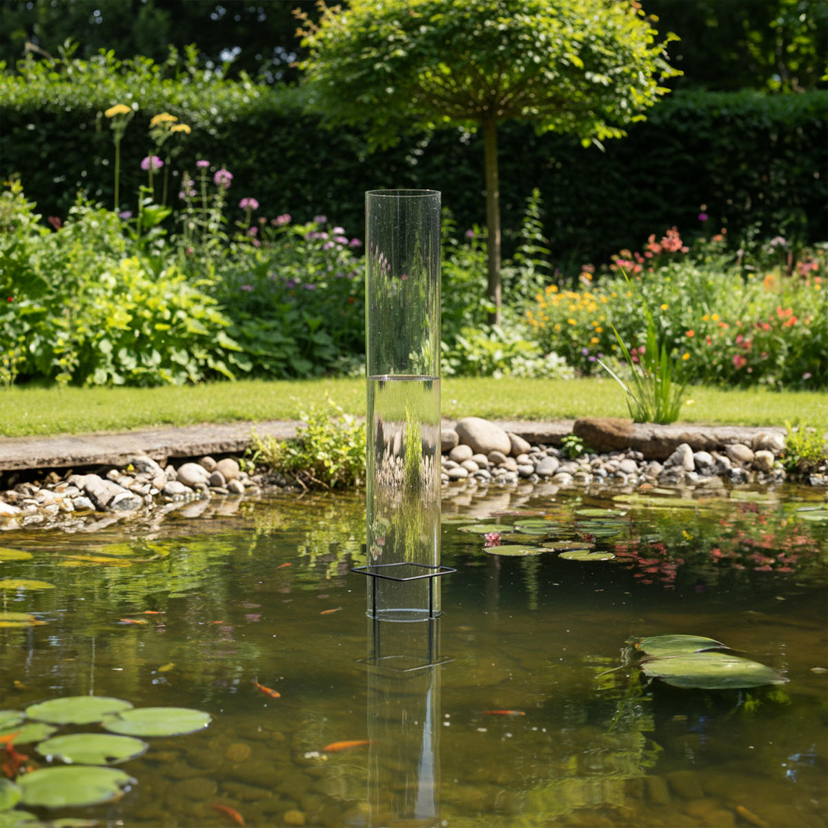 FISCHSÄULE - Transparent, Kunststoff/Metall (22/22/150cm) - Relaxdays