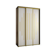 SCHWEBETÜRENSCHRANK 235,2/160/45 3-türig - Goldfarben/Schwarz, Holz/Metall (160/235/45cm) - Abiks Möbel
