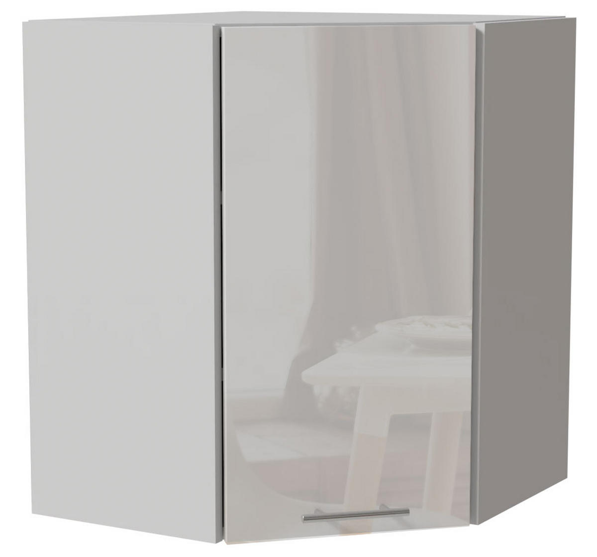 ECKHÄNGESCHRANK Essen W10/60 Weiß Hochglanz / Weiß Matt 60 / 60 / 72cm - Weiß Hochglanz/Weiß, Holz/Holzwerkstoff (60/72/60cm) - Feldmann-Wohnen