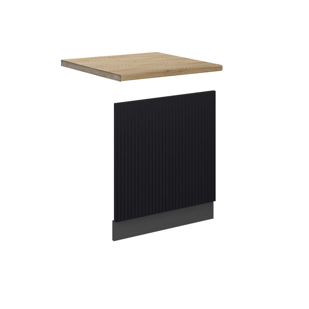 FRONTBLENDE Fame-Line, Schwarz gestreift, 60 cm, AP Eiche - Anthrazit/Schwarz, Holzwerkstoff (60/67.4/1.6cm) - Vicco