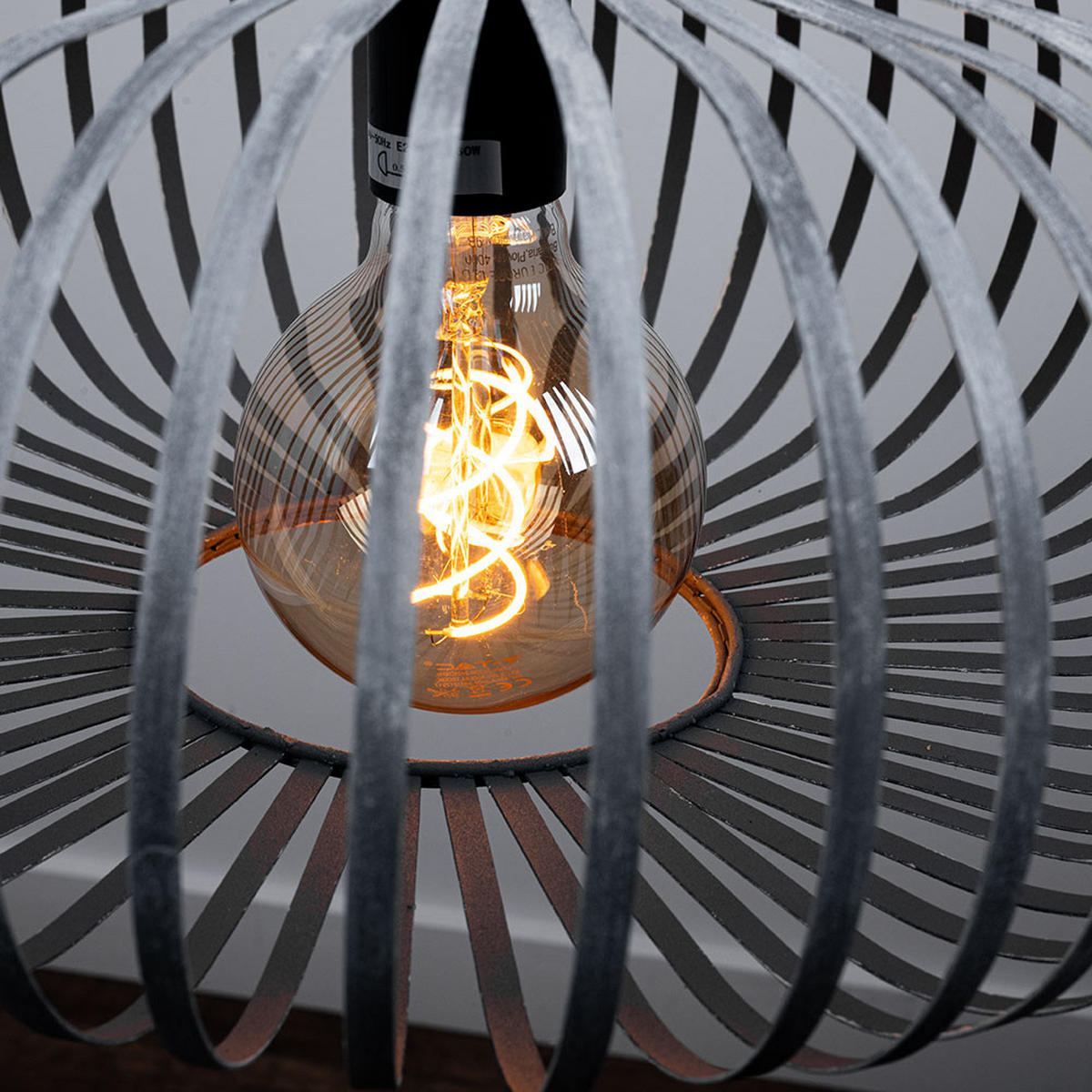 PENDELLEUCHTE JOHANN Grau Metall - Grau, Metall (40/40/150cm)