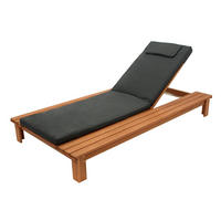 GARTENLIEGE Welton, Eukalyptus geölt mit Auflage dunkelgrau 105x201x95 cm - Braun, Holz (105/95/201cm) - TPFGarden