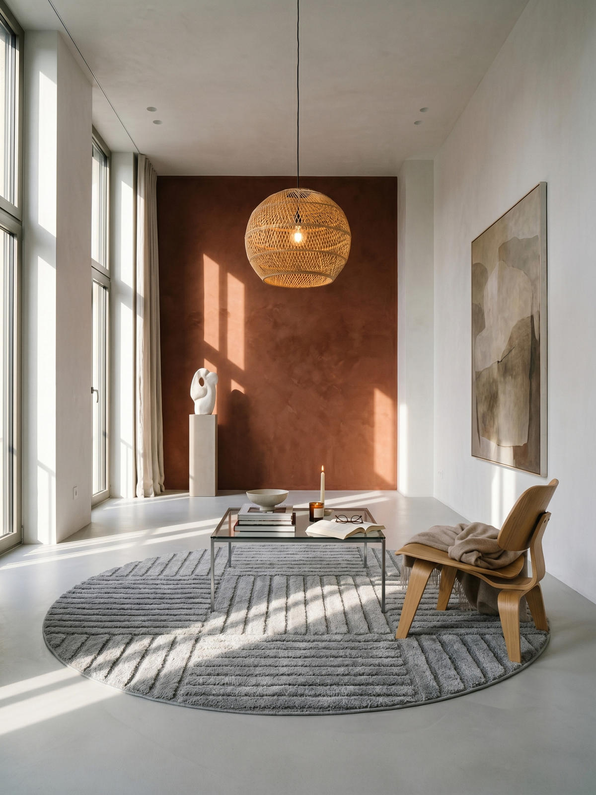TEPPICH Hochflor RIGI in Silber, mit Cord-Streifen-Patchwork, Ø 200 cm - Silberfarben, Textil (200/200cm) - KADIMA DESIGN