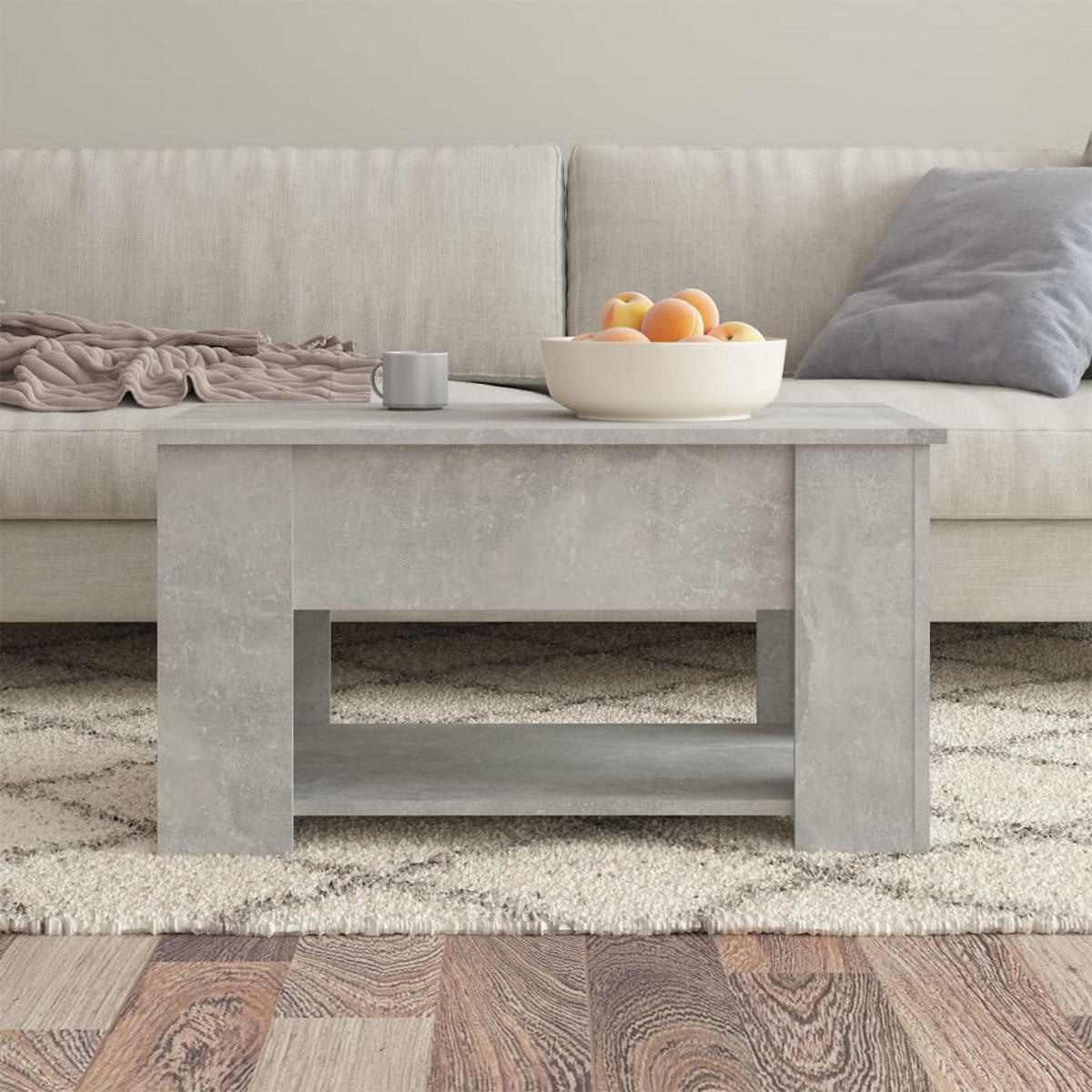 COUCHTISCH Betongrau 79x49x41 cm Holzwerkstoff - Grau, Holzwerkstoff (79/49/41cm) - furnicato