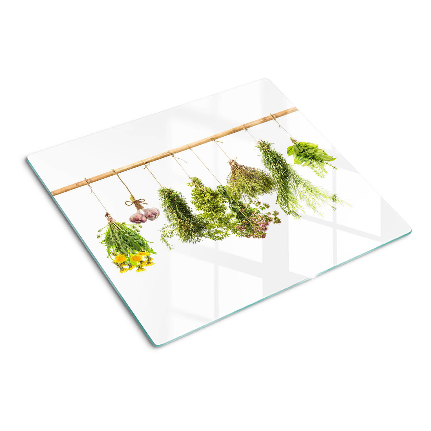 GLASPLATTE 60x52 cm Kräuterschnur - Grün, Glas (60/0.4/52cm) - TULUP