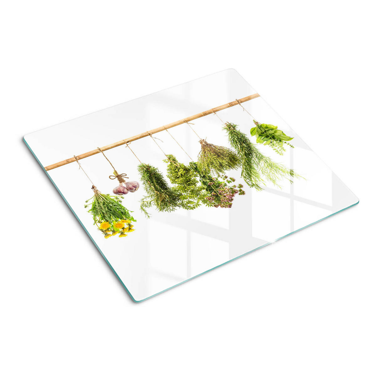 GLASPLATTE 60x52 cm Kräuterschnur - Grün, Glas (60/0.4/52cm) - TULUP