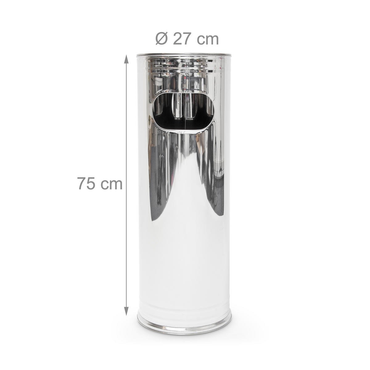 STANDASCHENBECHER - Silberfarben, Metall (27cm) - Relaxdays