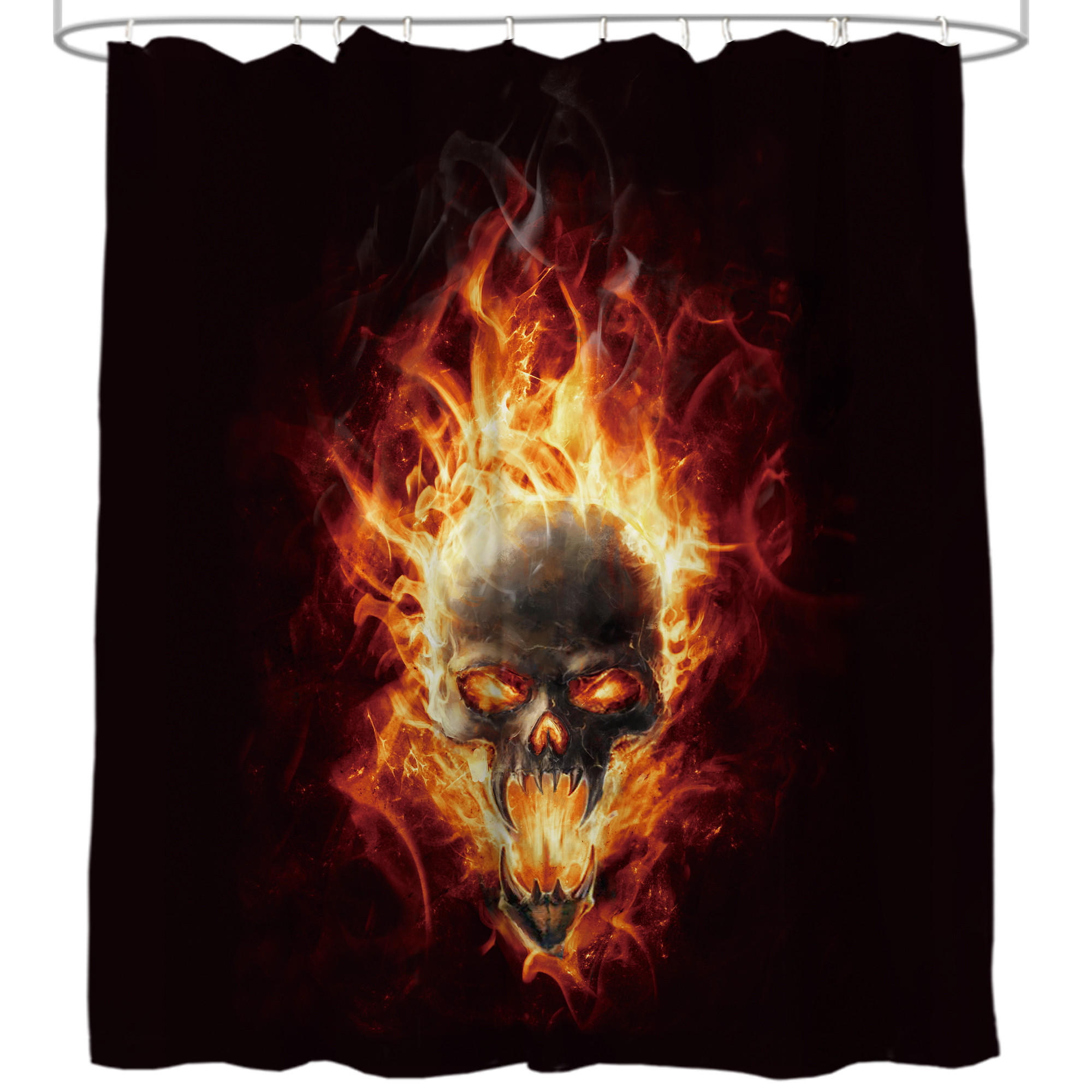 DUSCHVORHANG Totenkopf 180 x 200 cm - Schwarz, Textil (180/200cm) - Sanilo