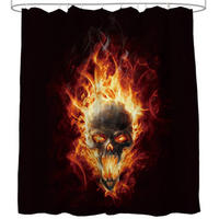 DUSCHVORHANG Totenkopf 180 x 200 cm - Schwarz, Textil (180/200cm) - Sanilo