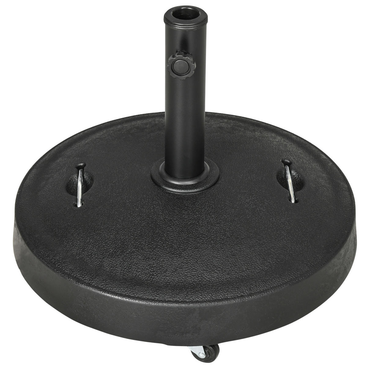 SONNENSCHIRMSTÄNDER DE-11434 rund, mit Rollen, 25 kg Schwarz - Schwarz, Kunststoff (53/53cm) - ComfortXL