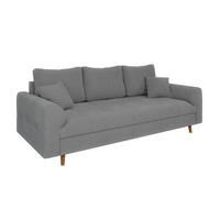 3-SITZER-SOFA Henrik Grau Boucle - Braun/Grau, Holz/Textil (210/81/93cm) - S-Style Möbel