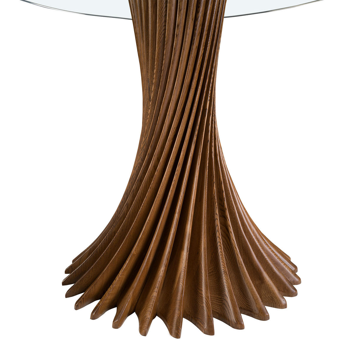 ESSTISCH rund Glas | Walnuss 130/130/76 cm - Transparent/Walnussfarben, Glas (130/130/76cm) - ANGEL CERDA