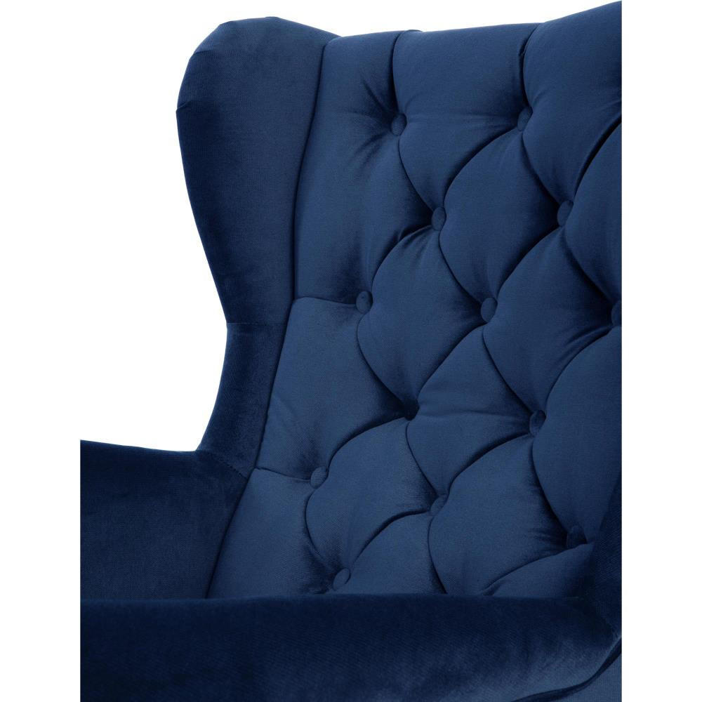 CHESTERFIELD-SESSEL Falco marineblau mit Holzbeinen - Buchefarben/Dunkelblau, Holz/Textil (82/102/92cm) - Beautysofa